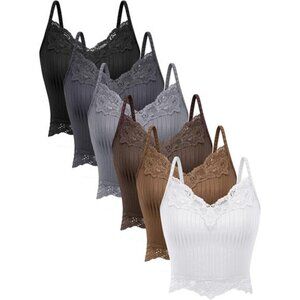 6 Pack Crop Tops Ribbed Knitted Cropped